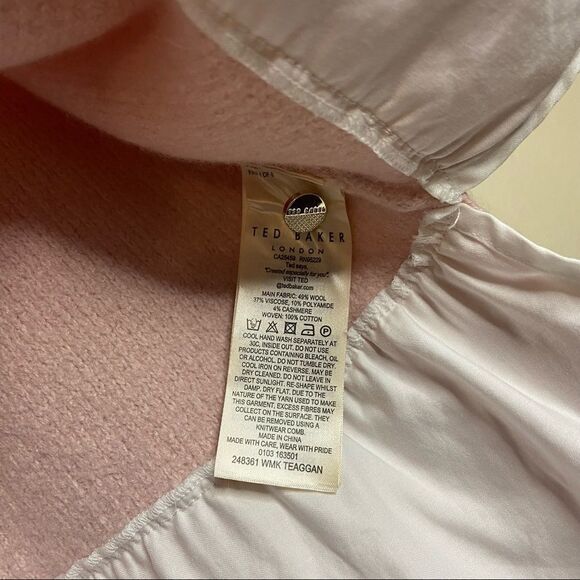 TED BAKER London Teaggan Frill Detail Mockable Light Pink Size 3 - Picture 12 of 13